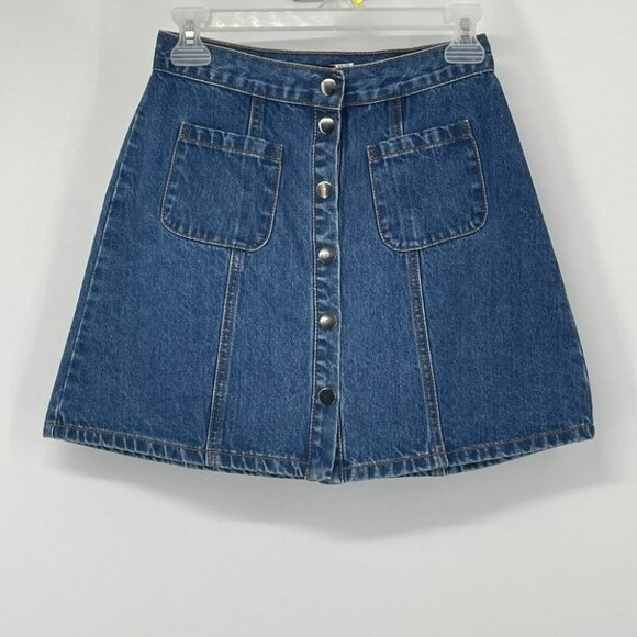BDG denim buttoned circle mini skirt xs - Picture 12 of 12